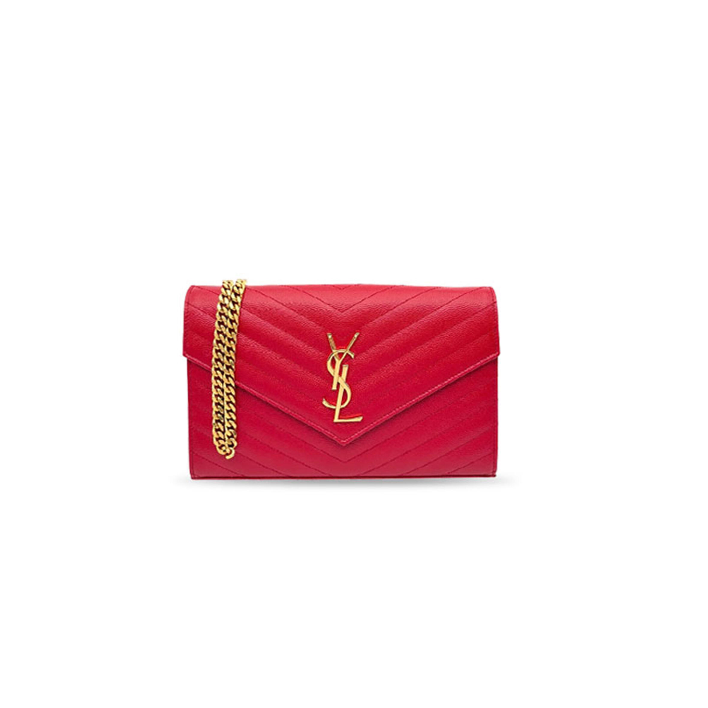 Y51 envelope wallet on chain caviar red (23*14*4cm)